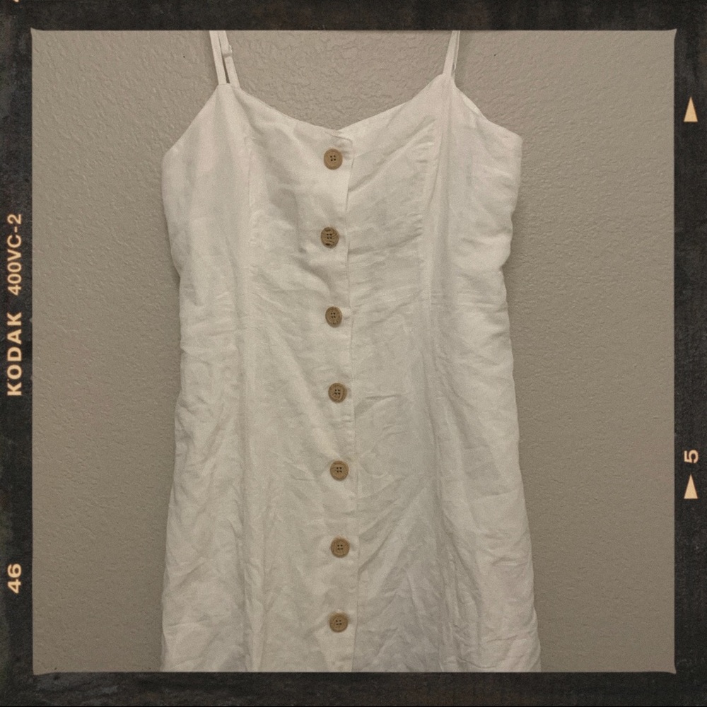 UO Button-down Strappy Linen Dress